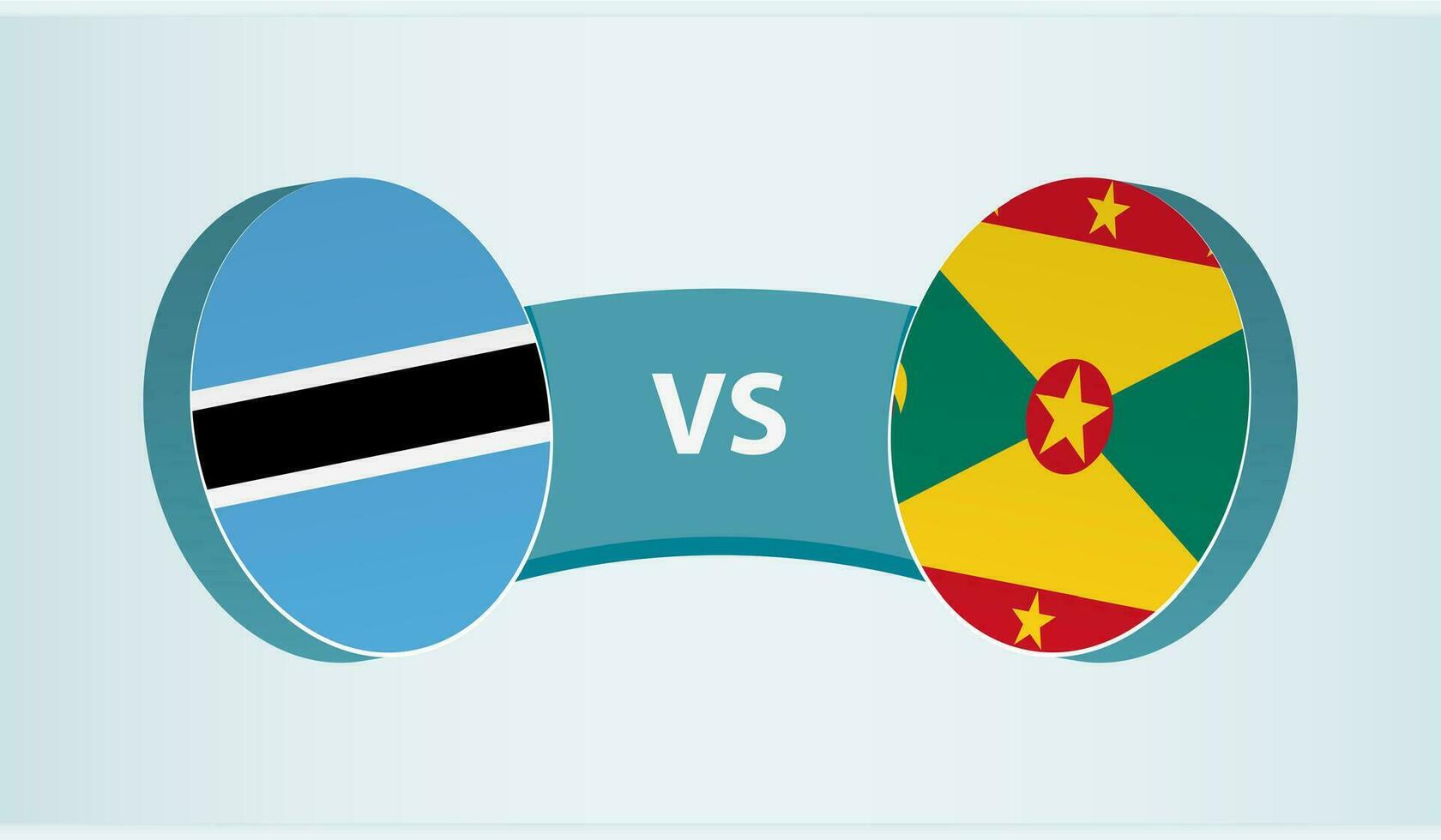 botswana versus grenada, team sport- wedstrijd concept. vector