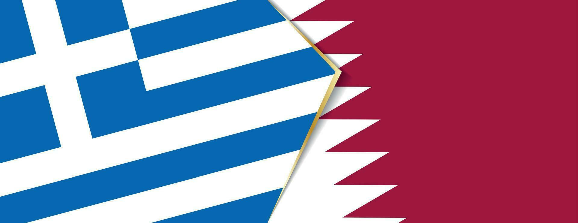 Griekenland en qatar vlaggen, twee vector vlaggen.