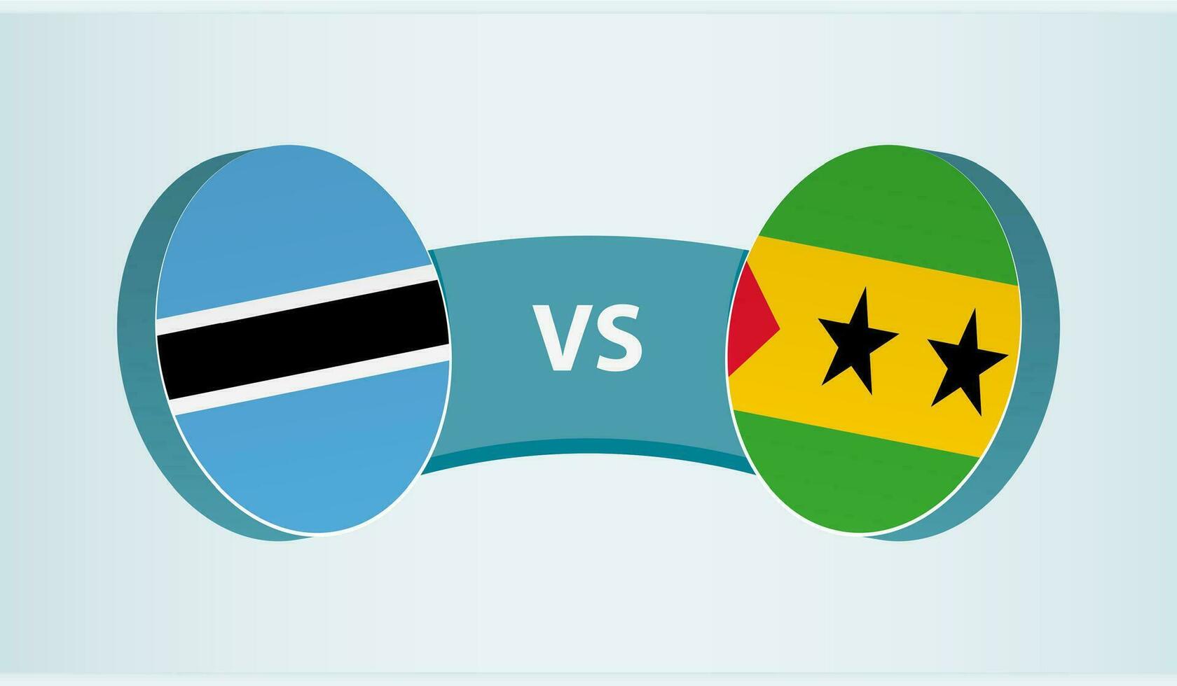 botswana versus sao naar mij en principe, team sport- wedstrijd concept. vector