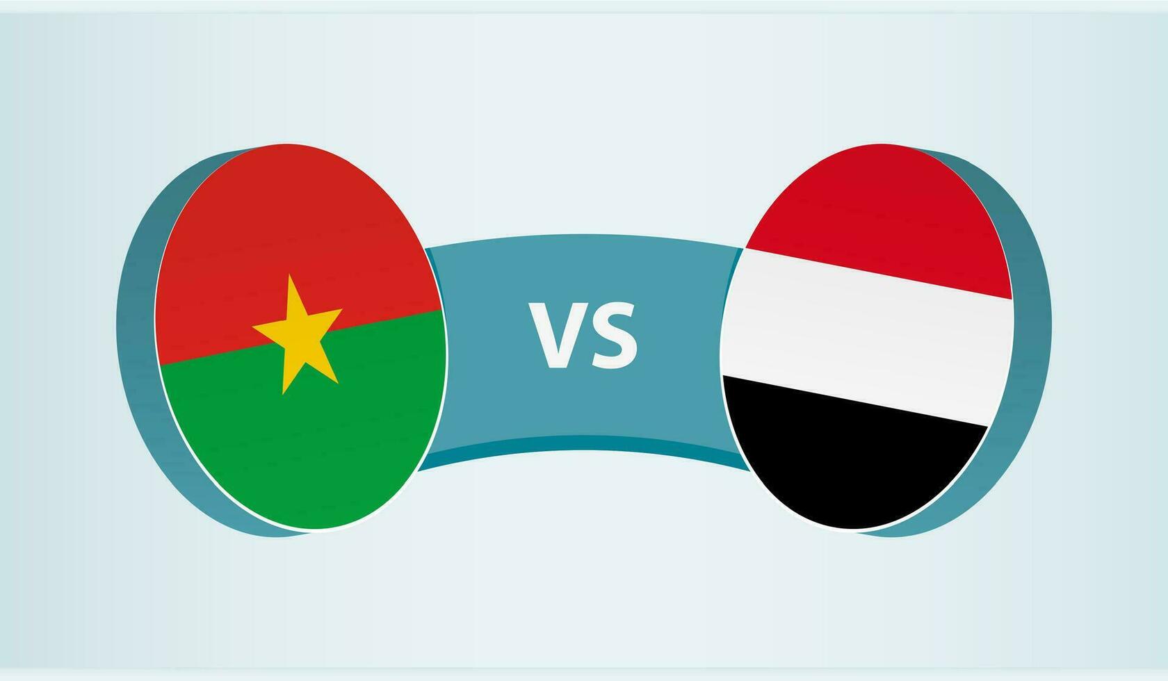 Burkina faso versus Jemen, team sport- wedstrijd concept. vector