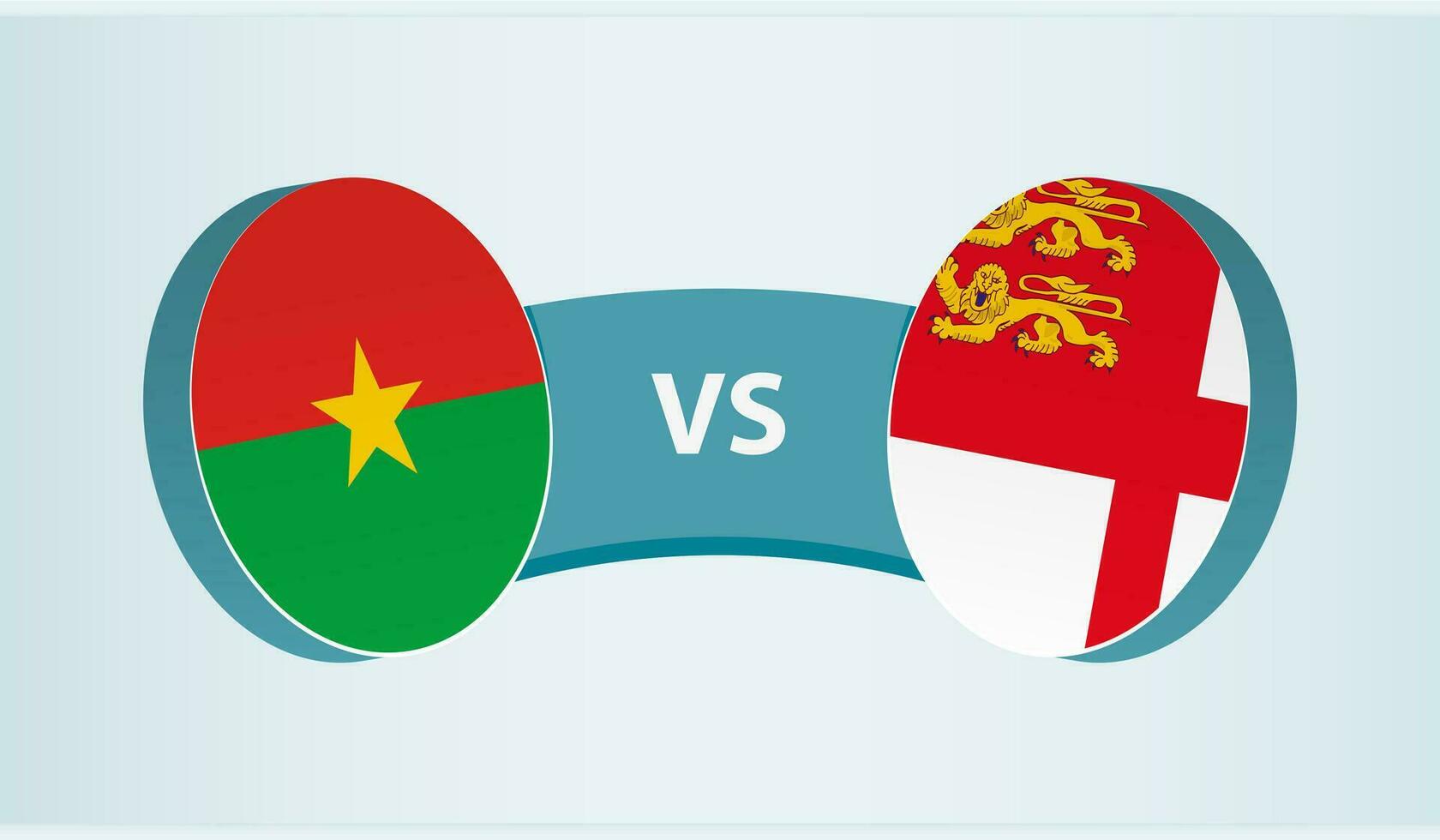 Burkina faso versus sark, team sport- wedstrijd concept. vector