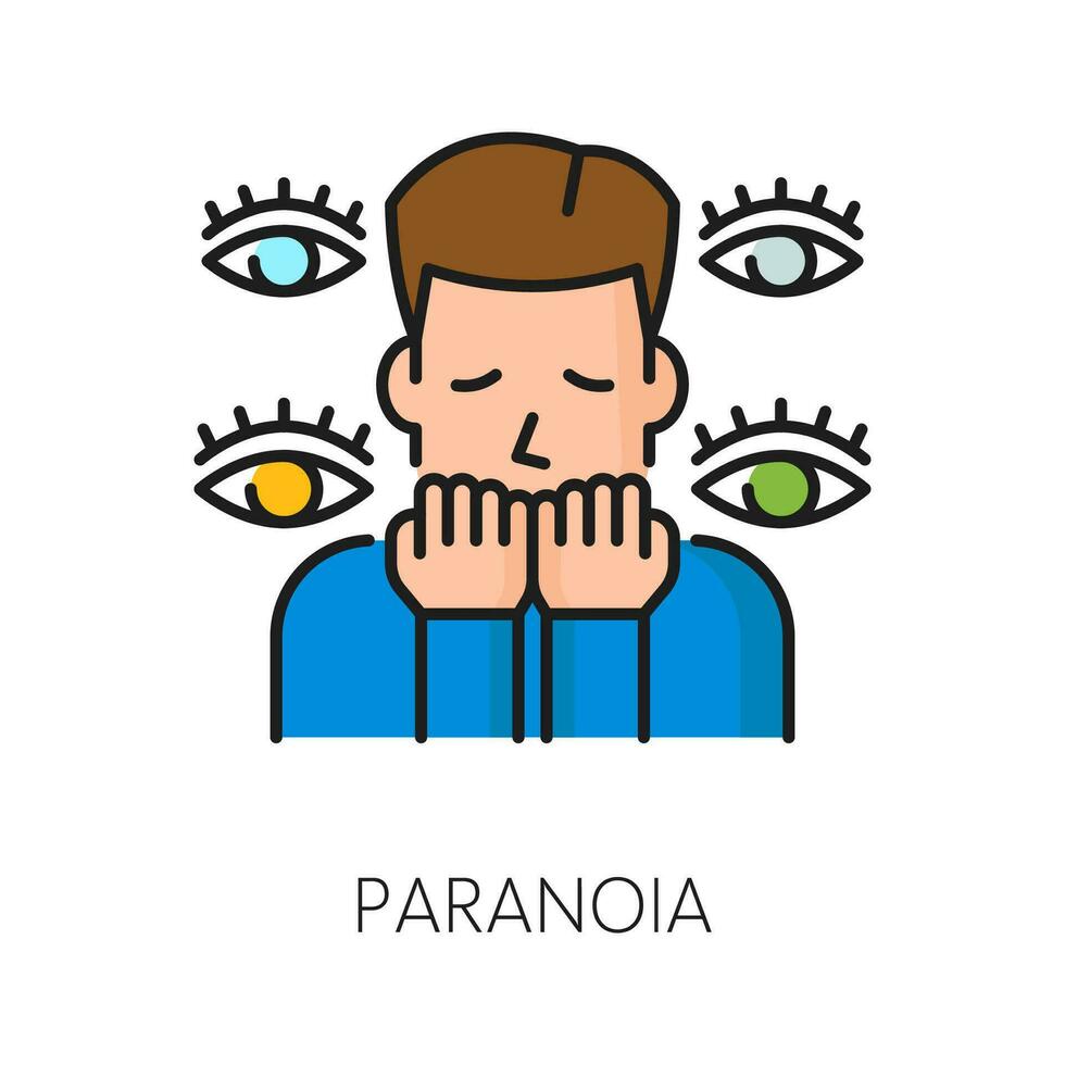 paranoia psychologisch wanorde probleem icoon vector