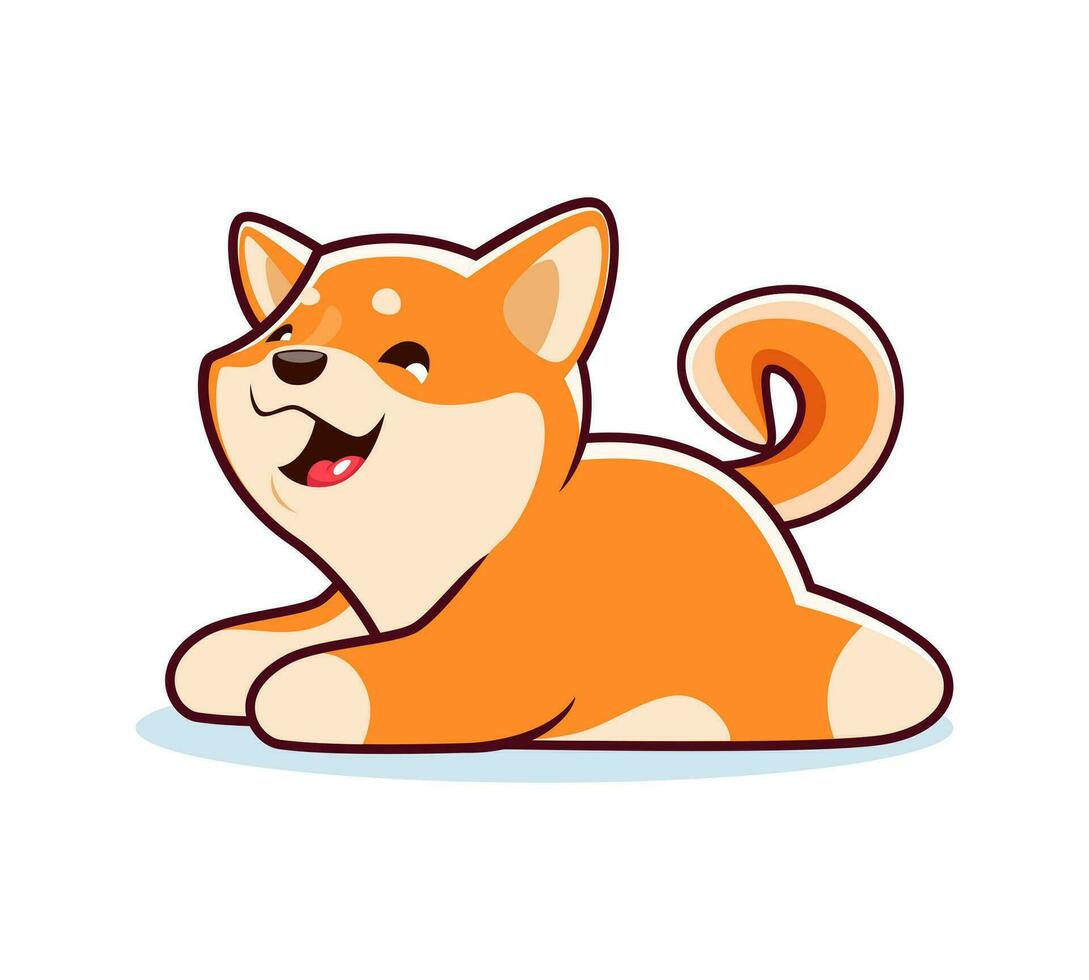 tekenfilm gelukkig shiba inu hond karakter, kawaii huisdier vector