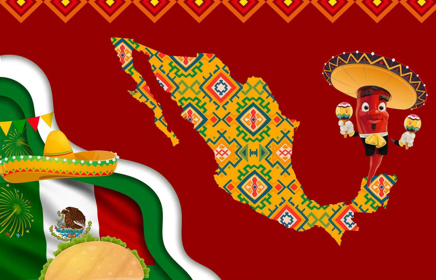 Mexico onafhankelijkheid dag banier met Mexicaans vlag vector