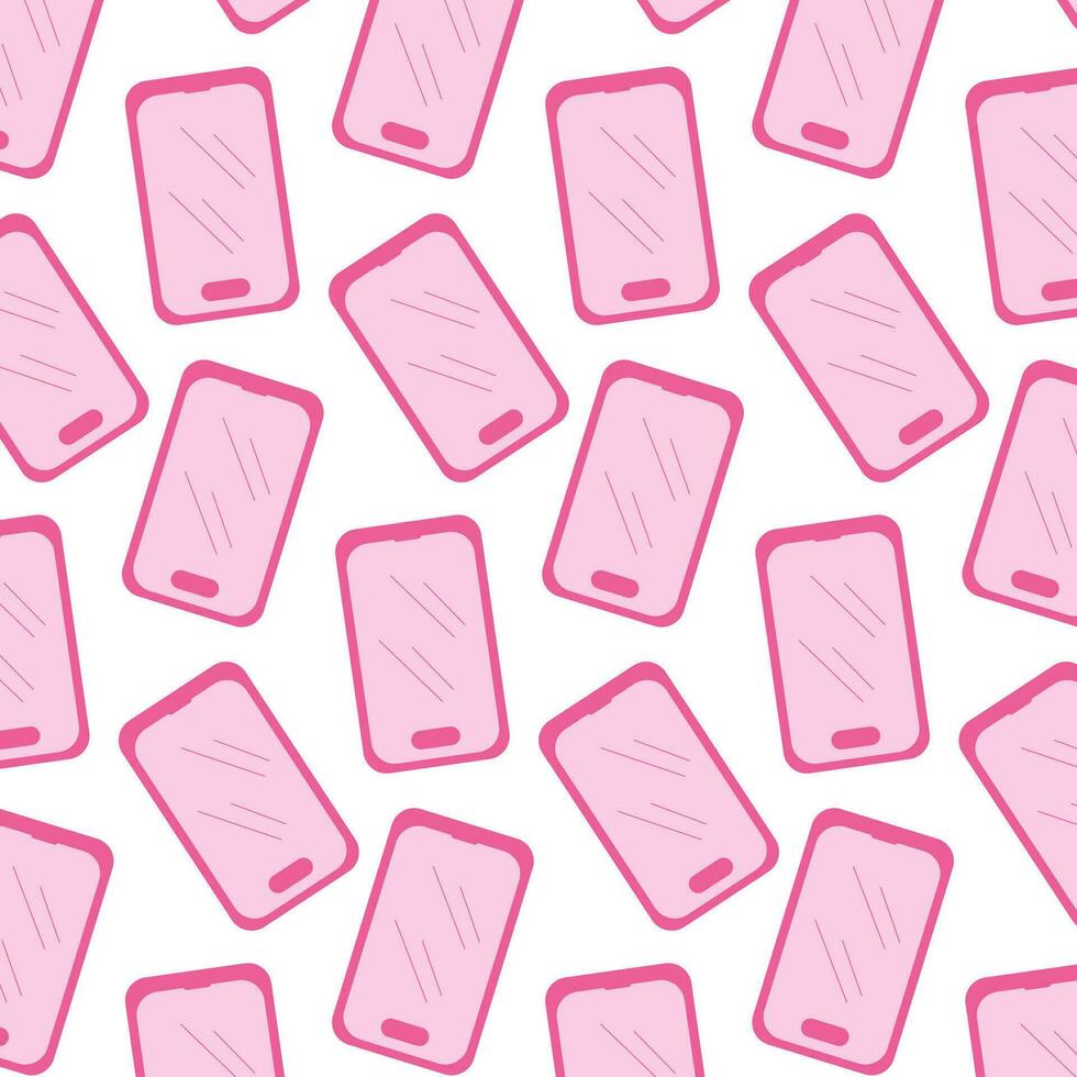 telefoon mobiel roze pop meisje patroon textiel vector