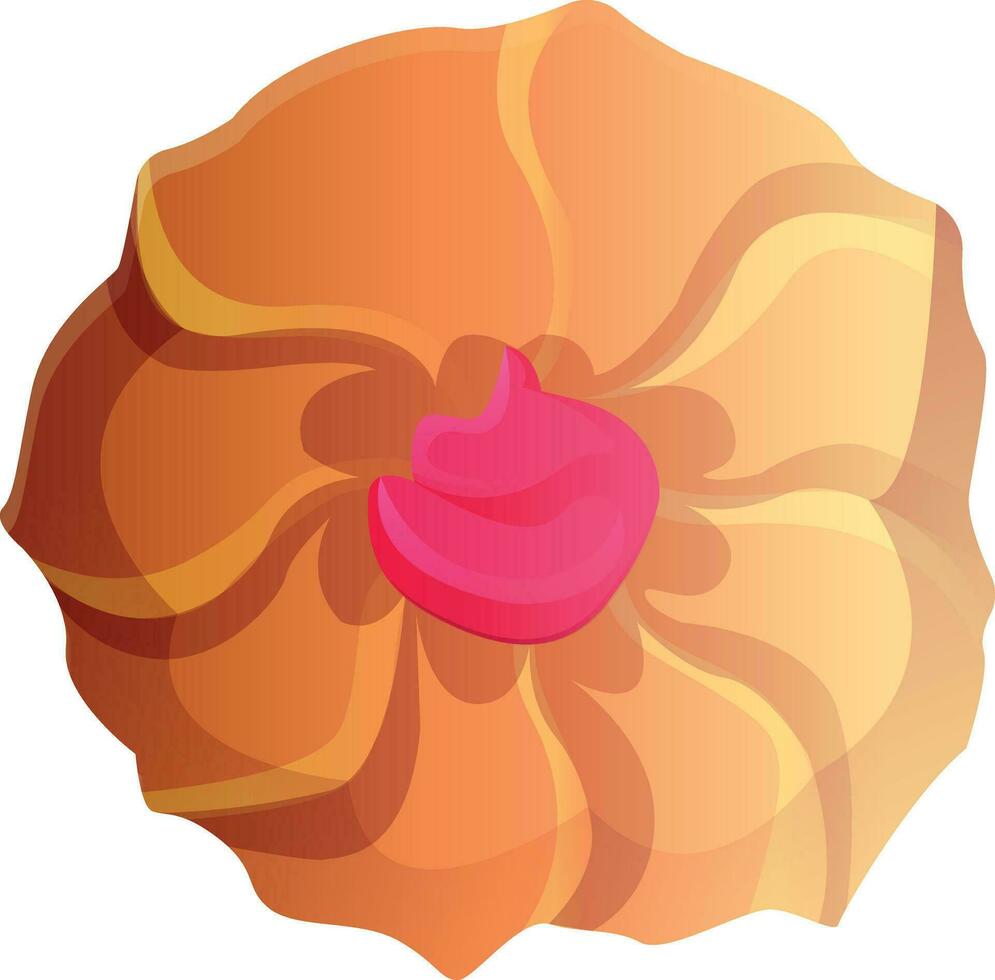 zoet koekjes met vulling, zoet en glanzend met roze glazuur. vector tekenfilm illustratie. brood, gebakje clip art, icoon voor grafisch middelen voor appjes, menu's.