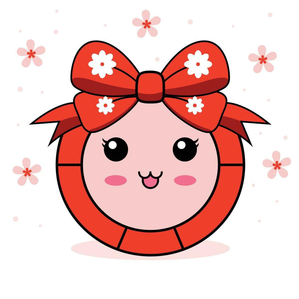 Kerstmis klok kawaii Kerstmis karakter vector