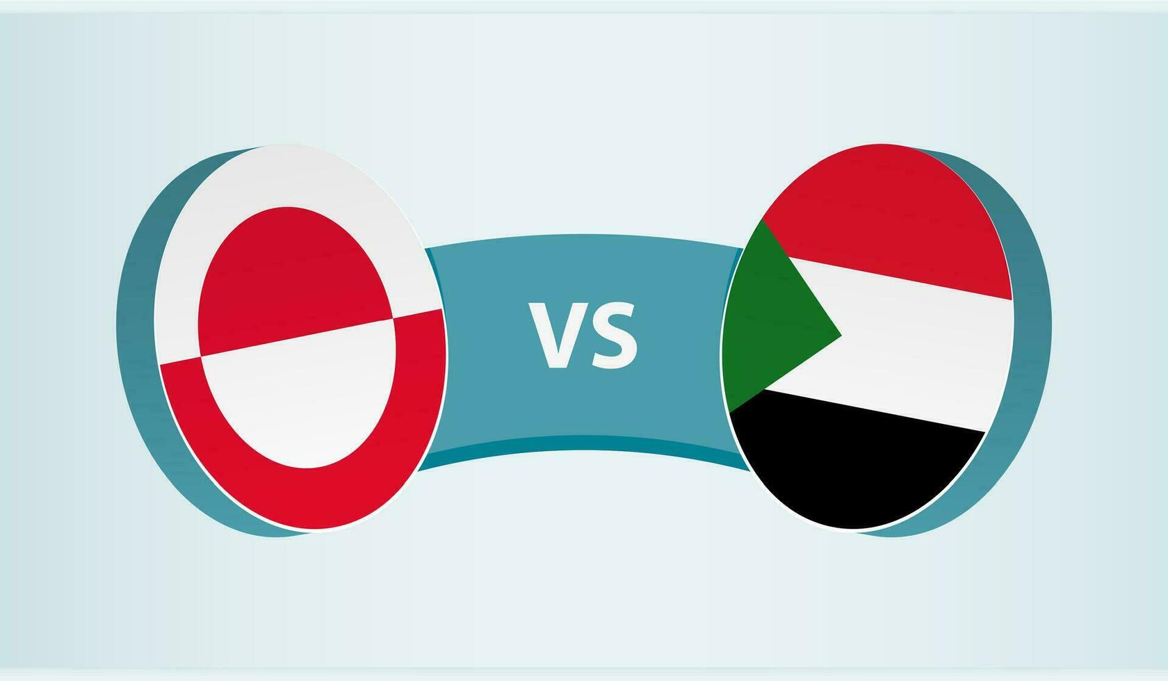 Groenland versus Soedan, team sport- wedstrijd concept. vector