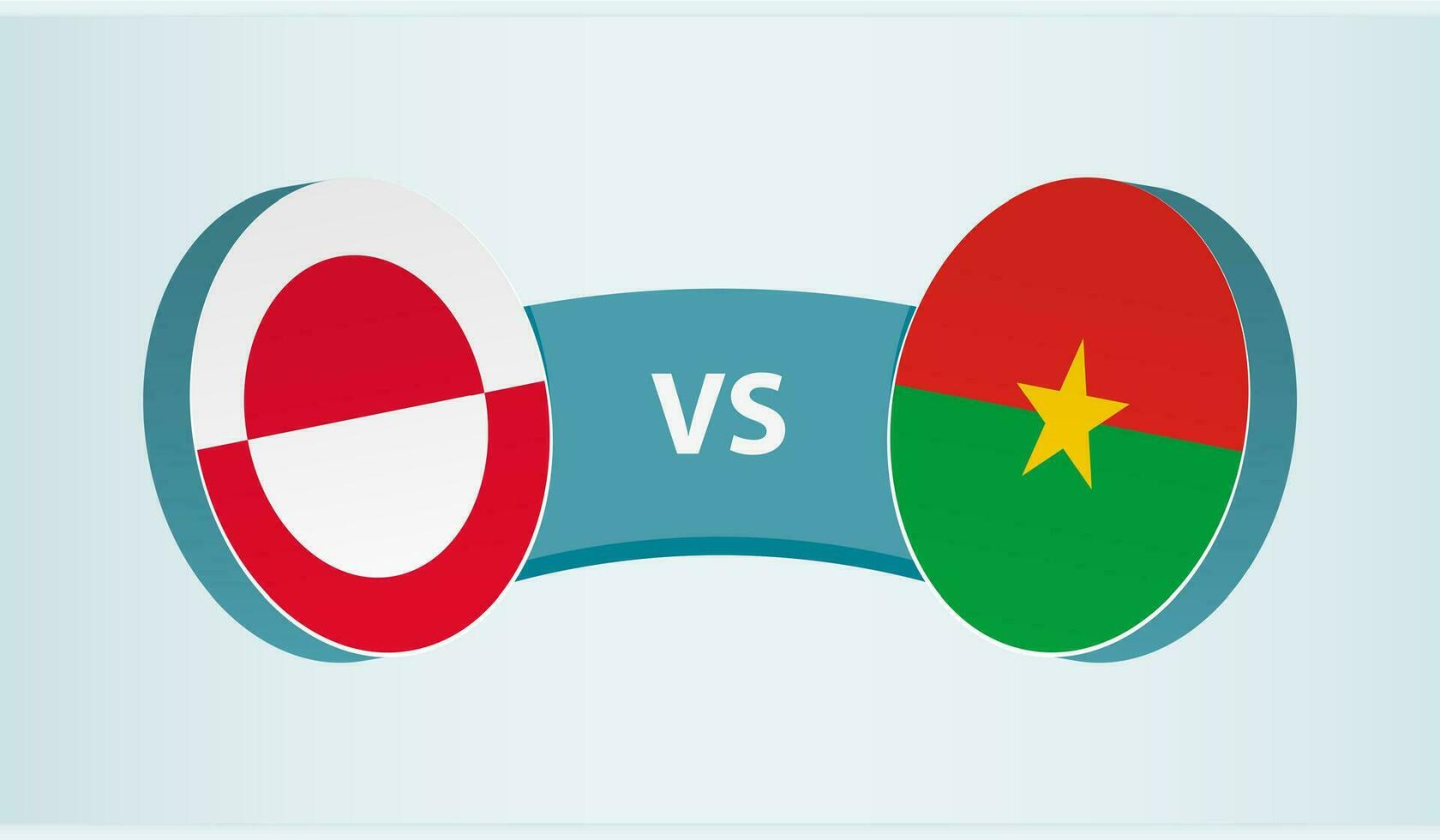 Groenland versus Burkina faso, team sport- wedstrijd concept. vector