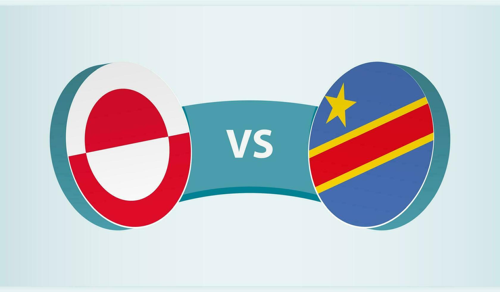 Groenland versus dr Congo, team sport- wedstrijd concept. vector