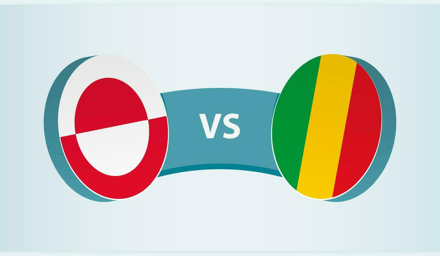 Groenland versus Mali, team sport- wedstrijd concept. vector