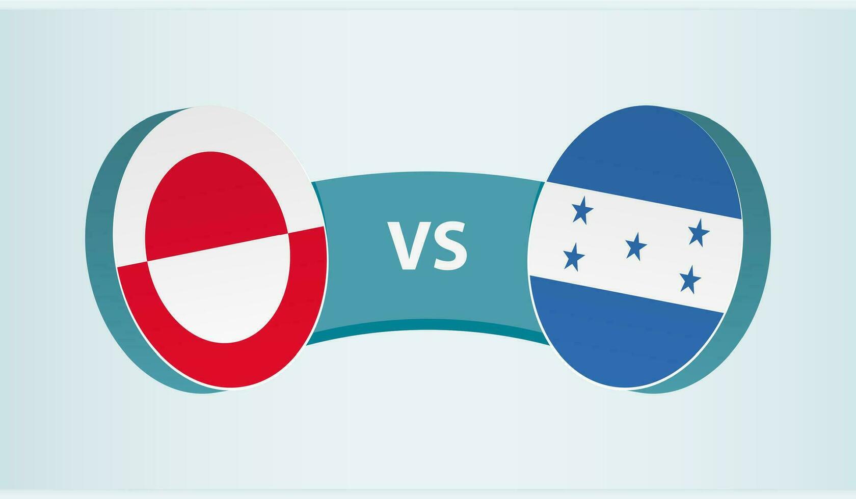 Groenland versus Honduras, team sport- wedstrijd concept. vector