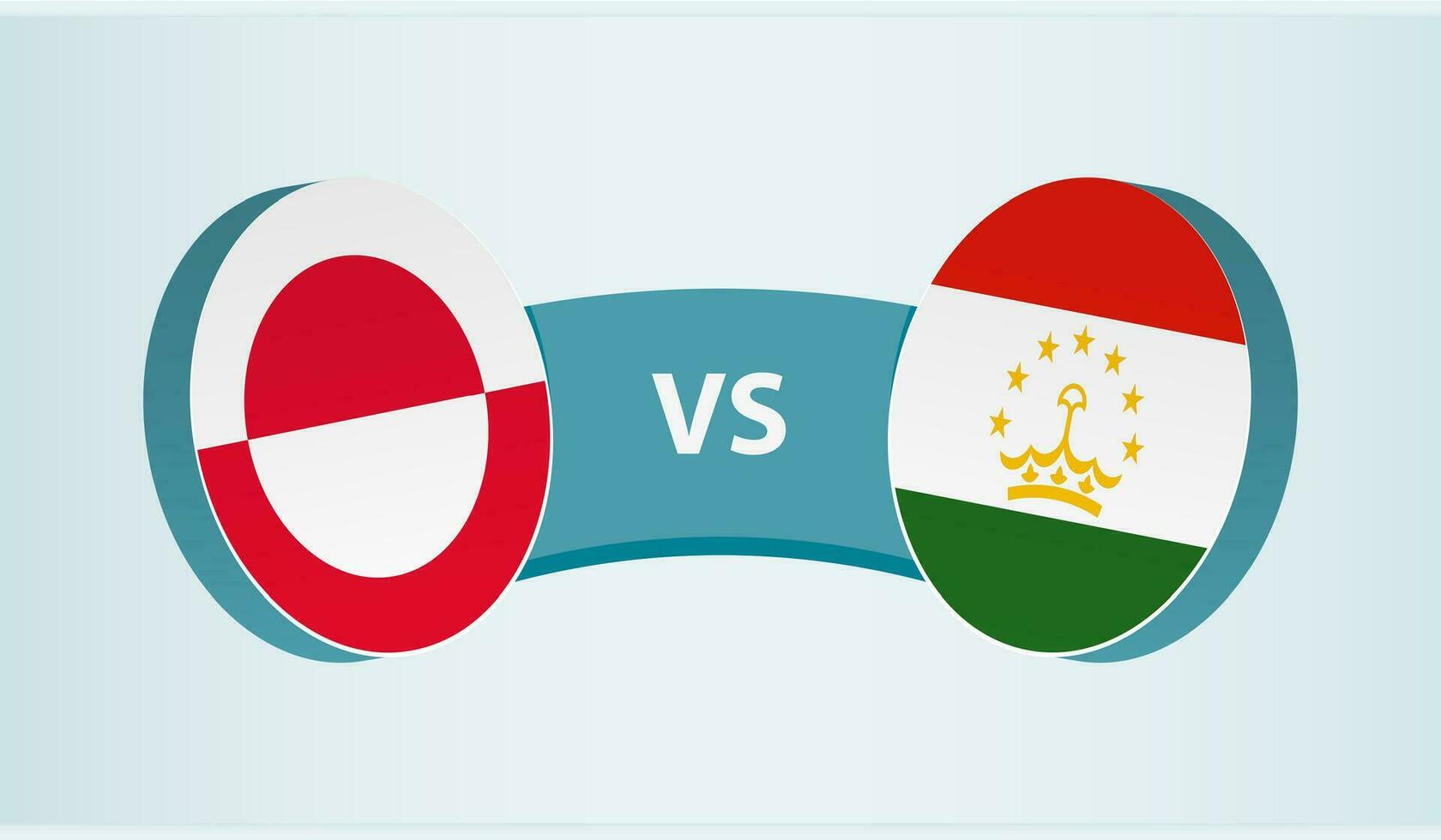 Groenland versus Tadzjikistan, team sport- wedstrijd concept. vector
