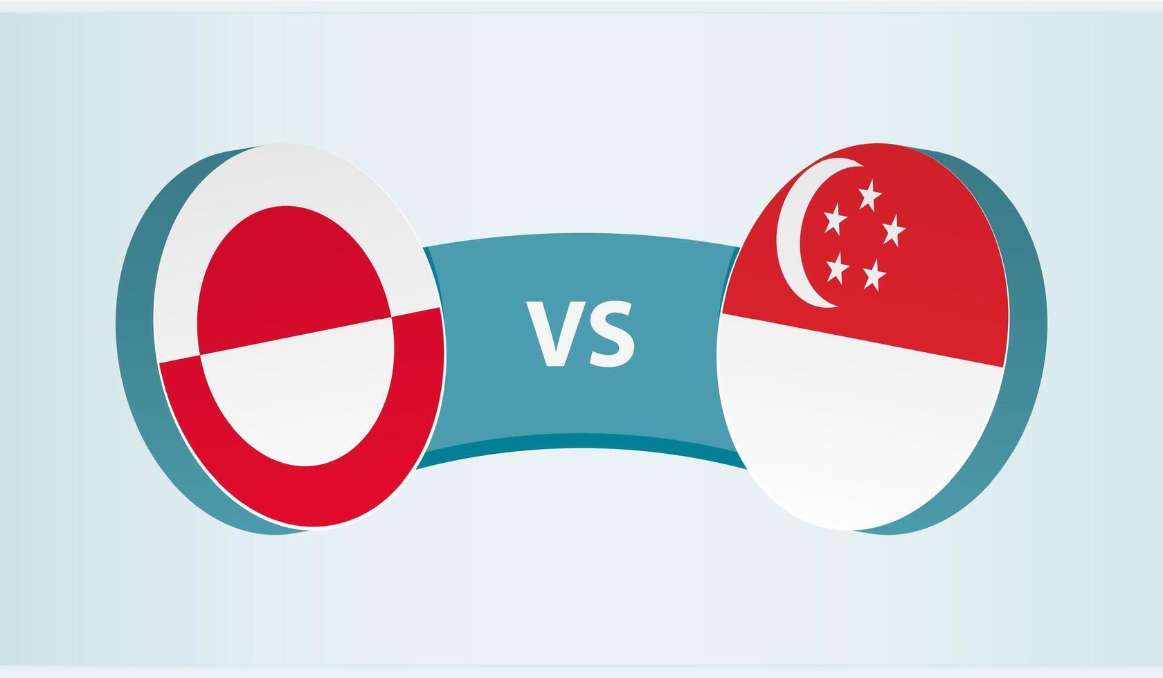 Groenland versus Singapore, team sport- wedstrijd concept. vector