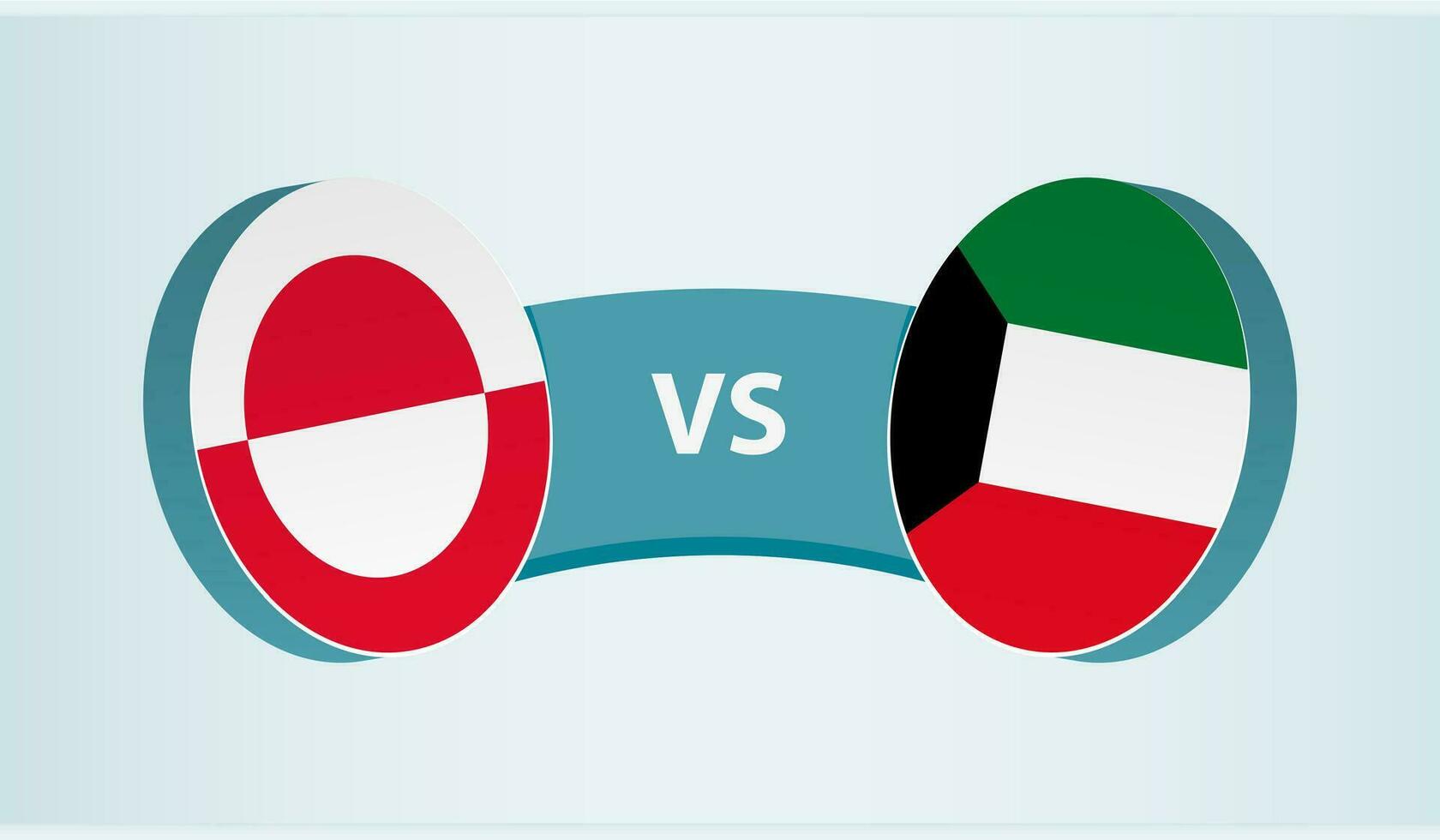 Groenland versus Koeweit, team sport- wedstrijd concept. vector