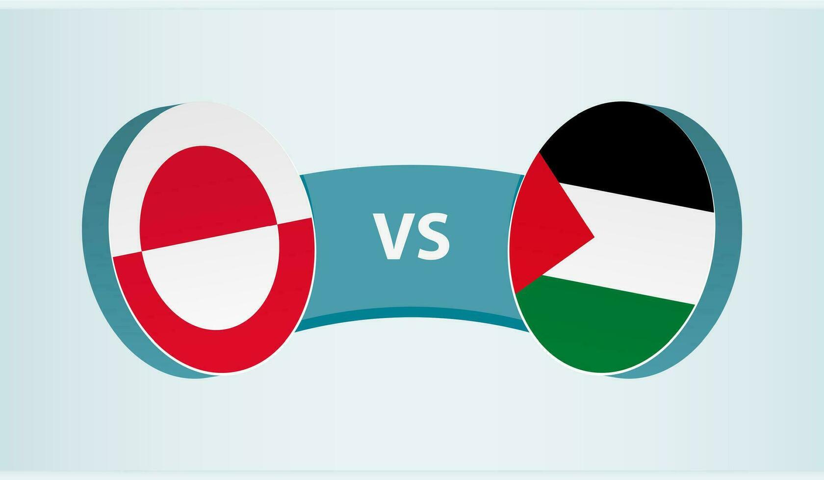 Groenland versus Palestina, team sport- wedstrijd concept. vector