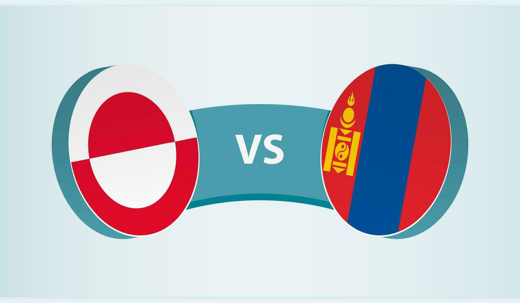 Groenland versus Mongolië, team sport- wedstrijd concept. vector