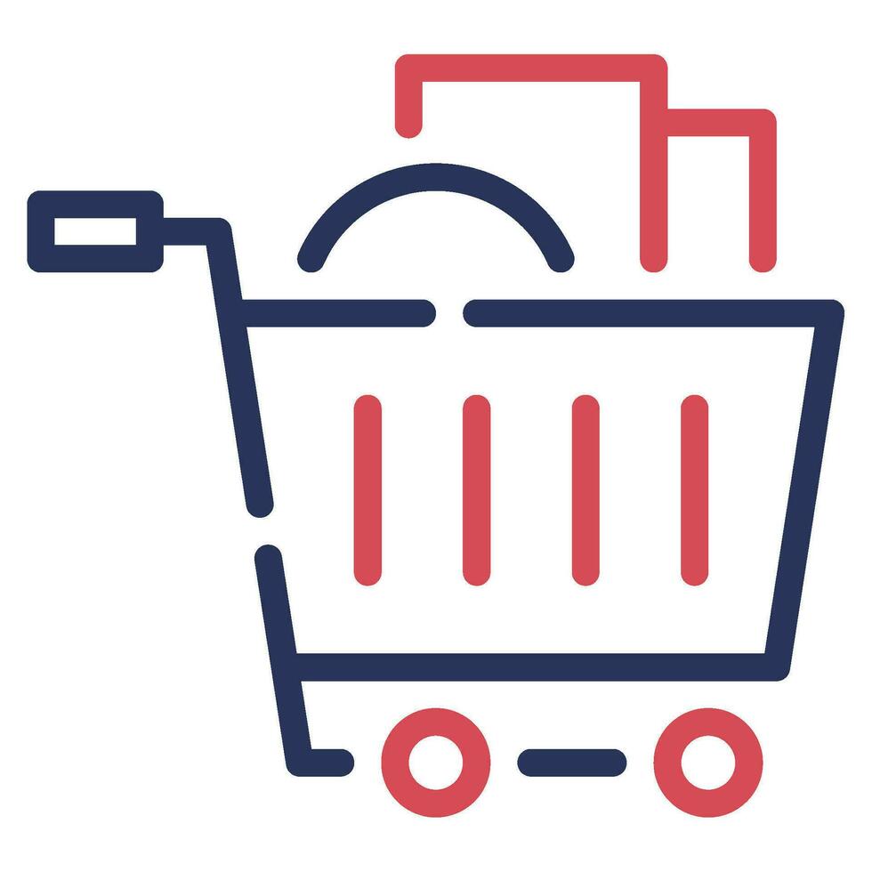 boodschappen doen kar icoon illustratie, voor web, app, infografisch, enz vector