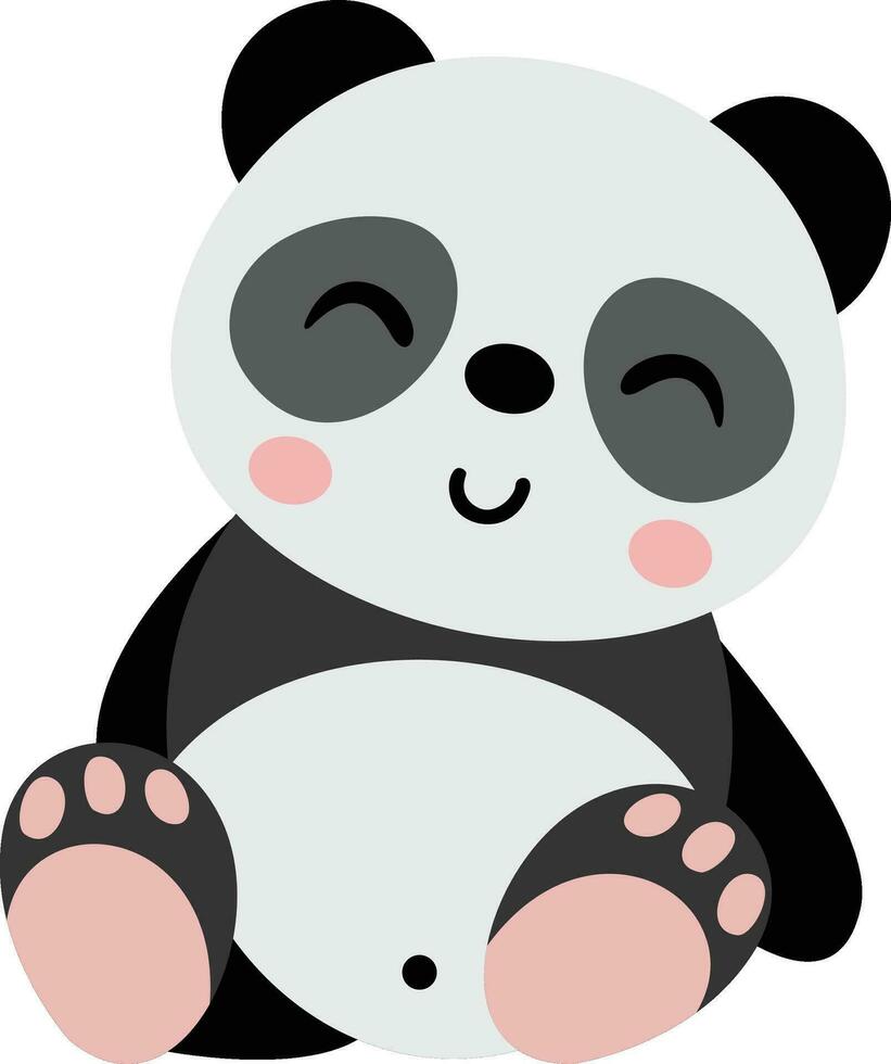 schattig weinig panda zittend geïsoleerd vector