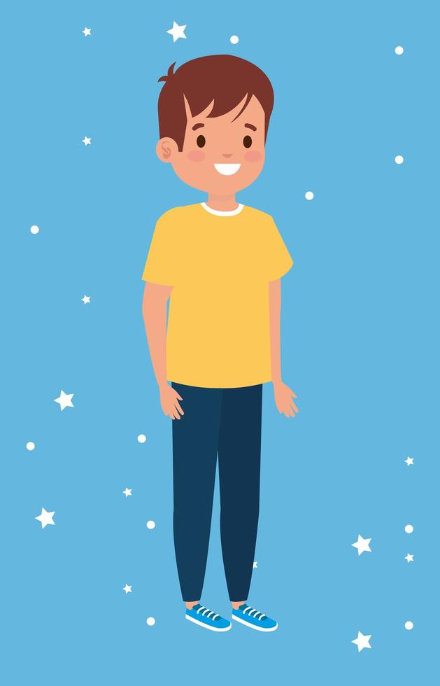 schattige kleine jongen avatar karakter vector