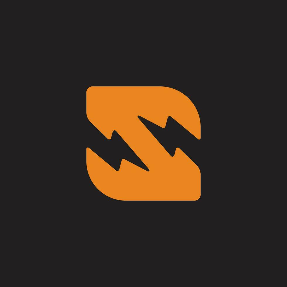 brief s flash donder gemakkelijk meetkundig logo vector
