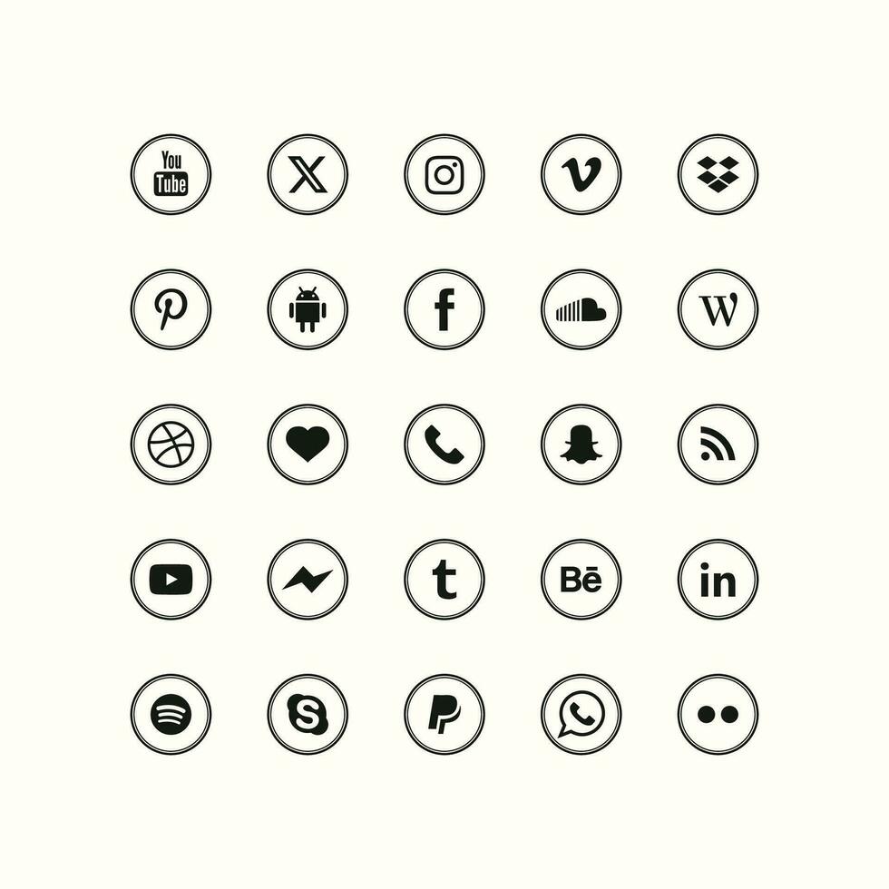 sociaal media logos in een Doorzichtig vector formaat
