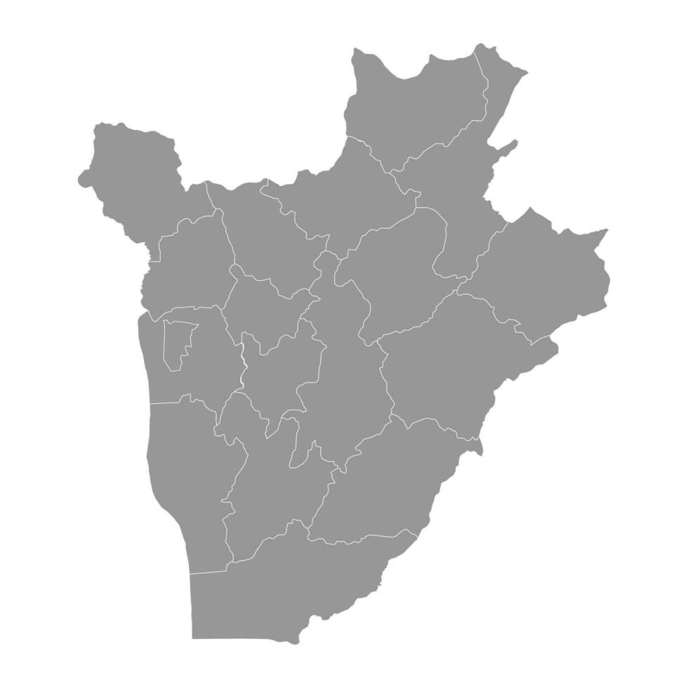 Burundi kaart met administratief divisies. vector illustraties.