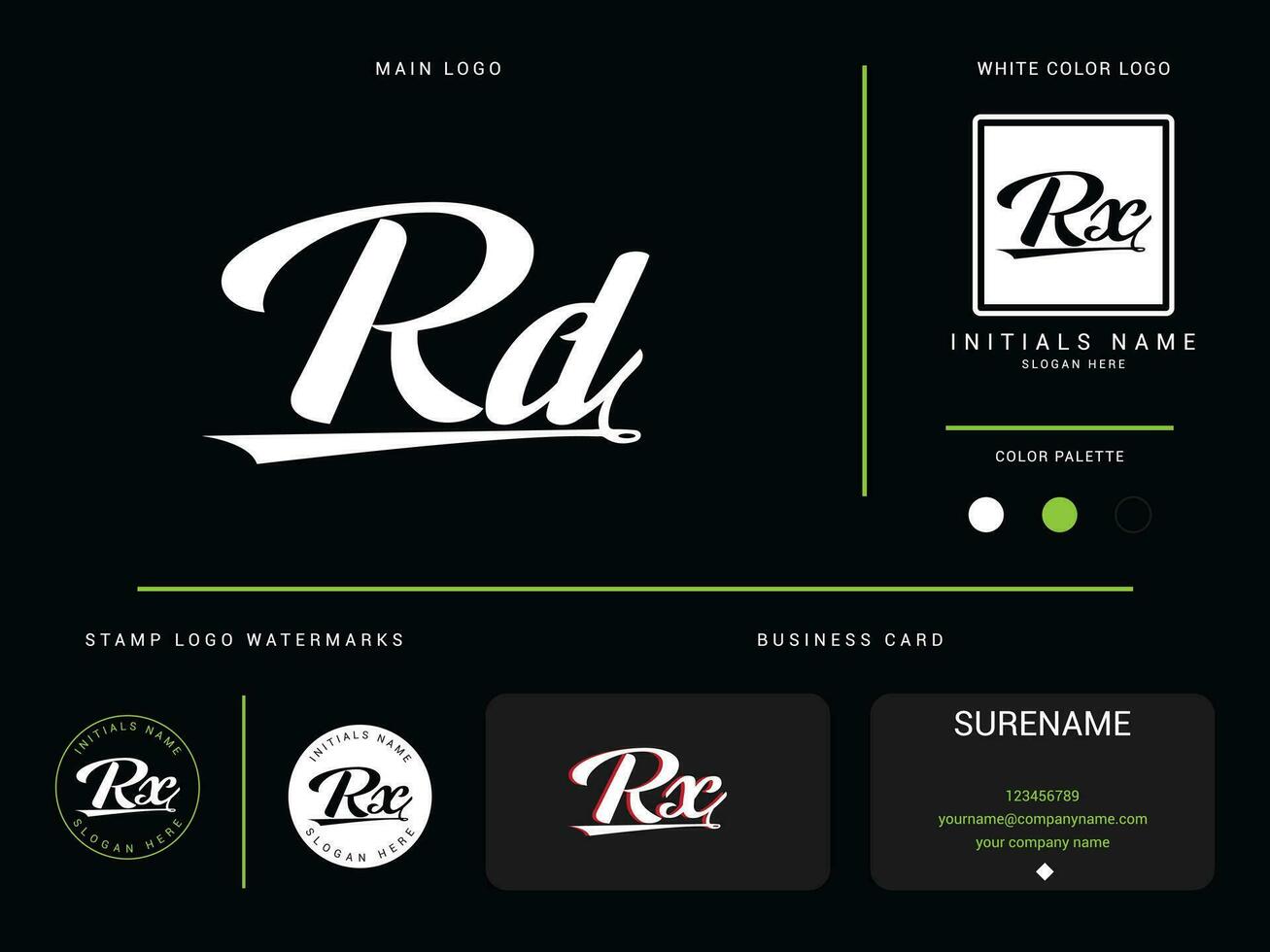 luxe mode rd logo icoon vector, minimalistische rd kleding logo branding ontwerp vector
