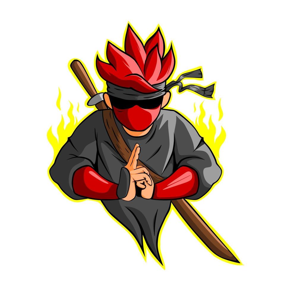 ninja pictogram esport vectorillustratie vector