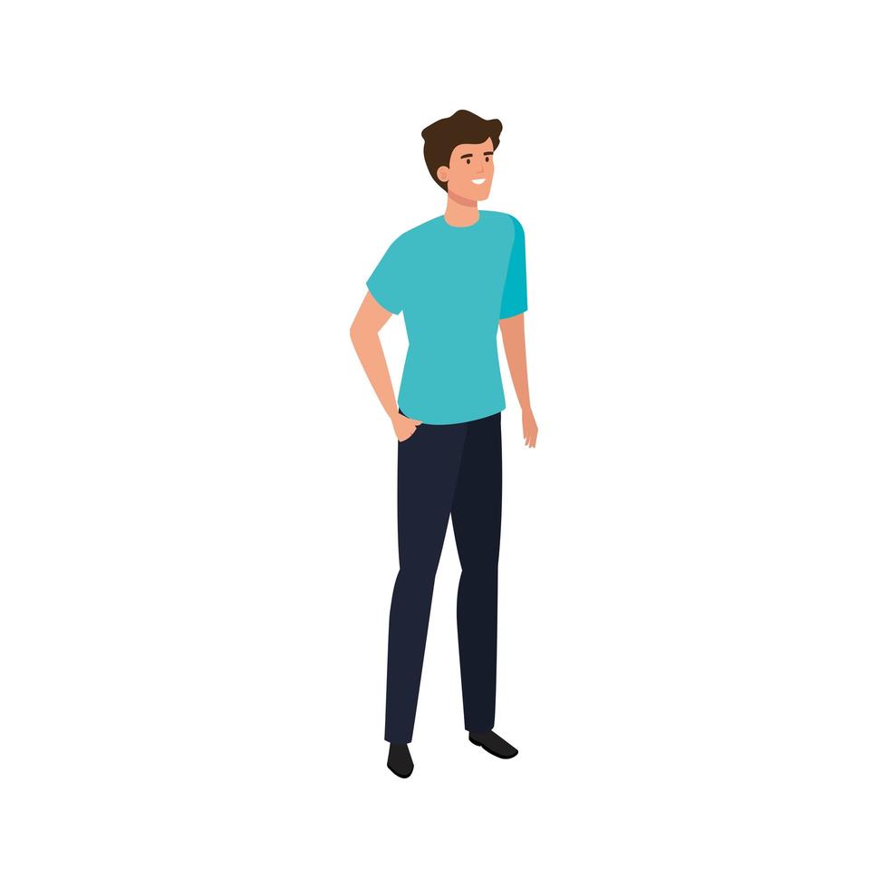 jonge man avatar karakter pictogram vector