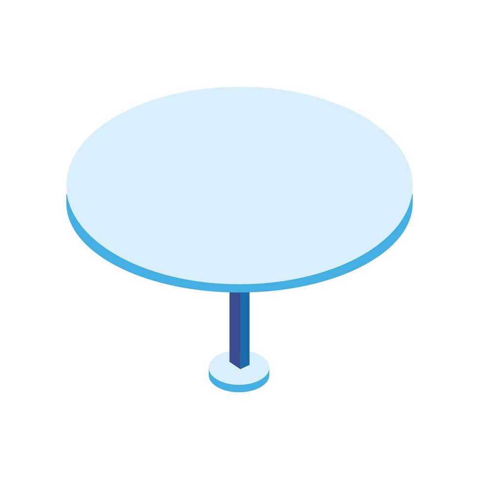 tafel rond meubilair geïsoleerd pictogram vector