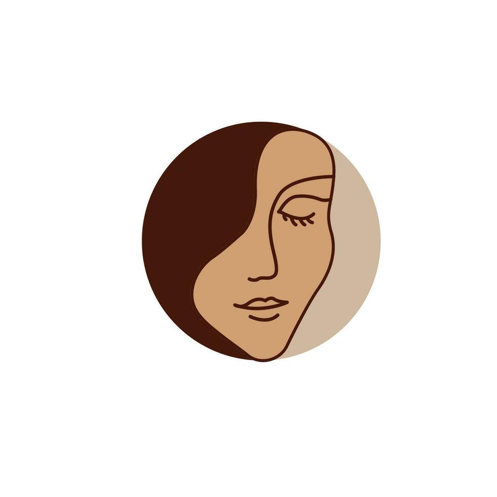Dames gezicht logo vector
