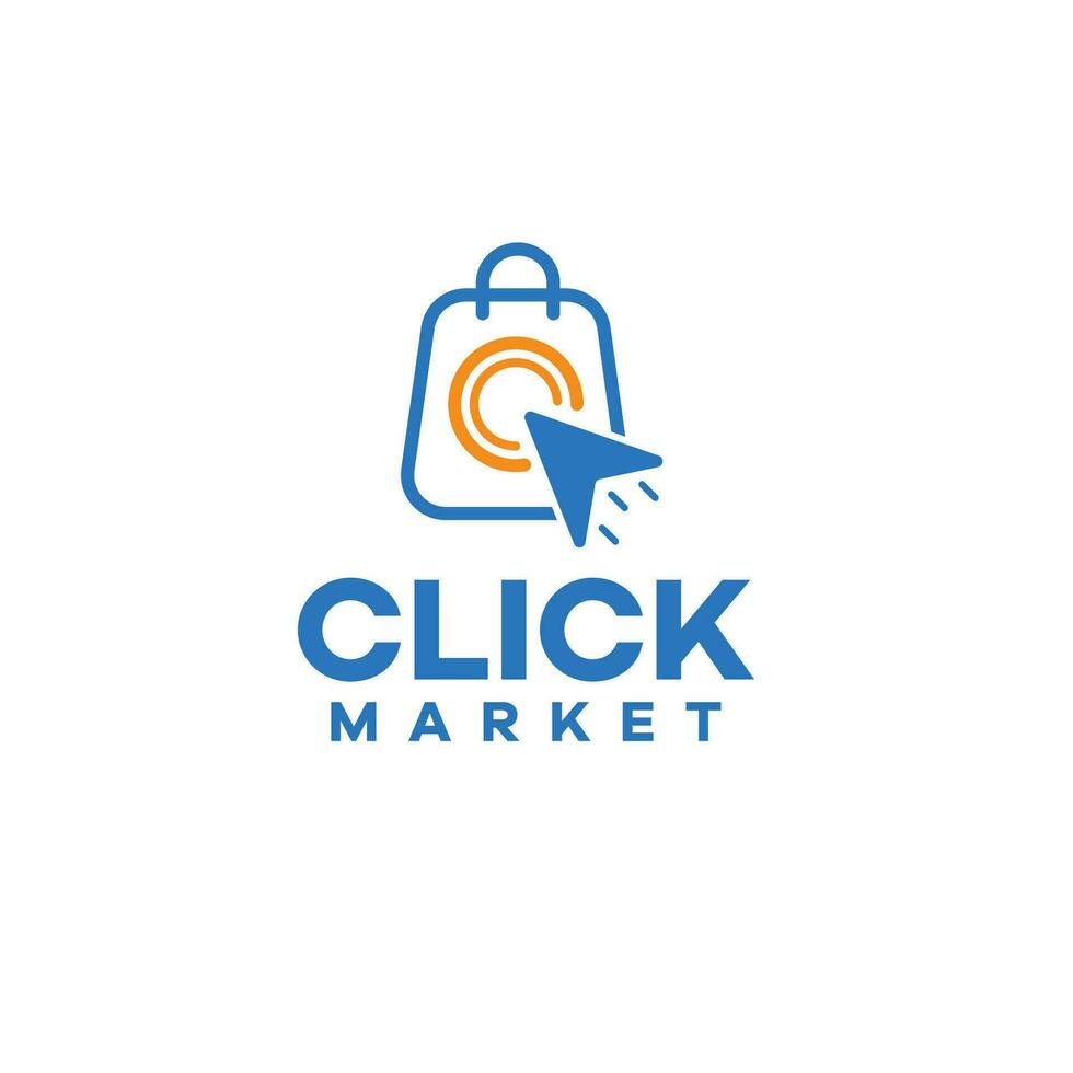 Klik online markt vector logo