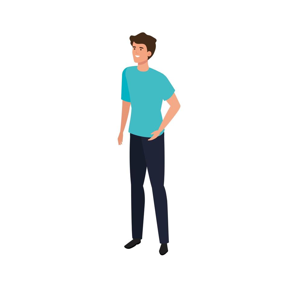 jonge man avatar karakter pictogram vector