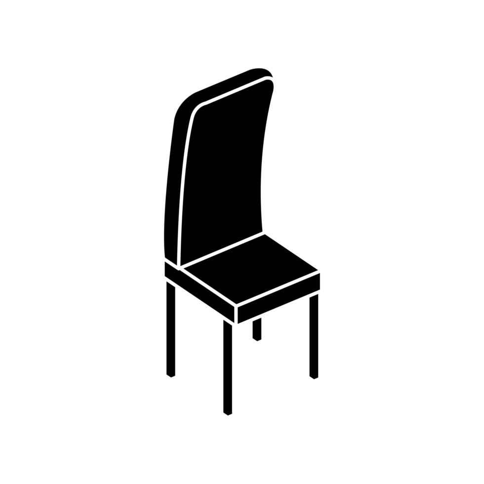 silhouet van houten stoel meubilair geïsoleerde icon vector
