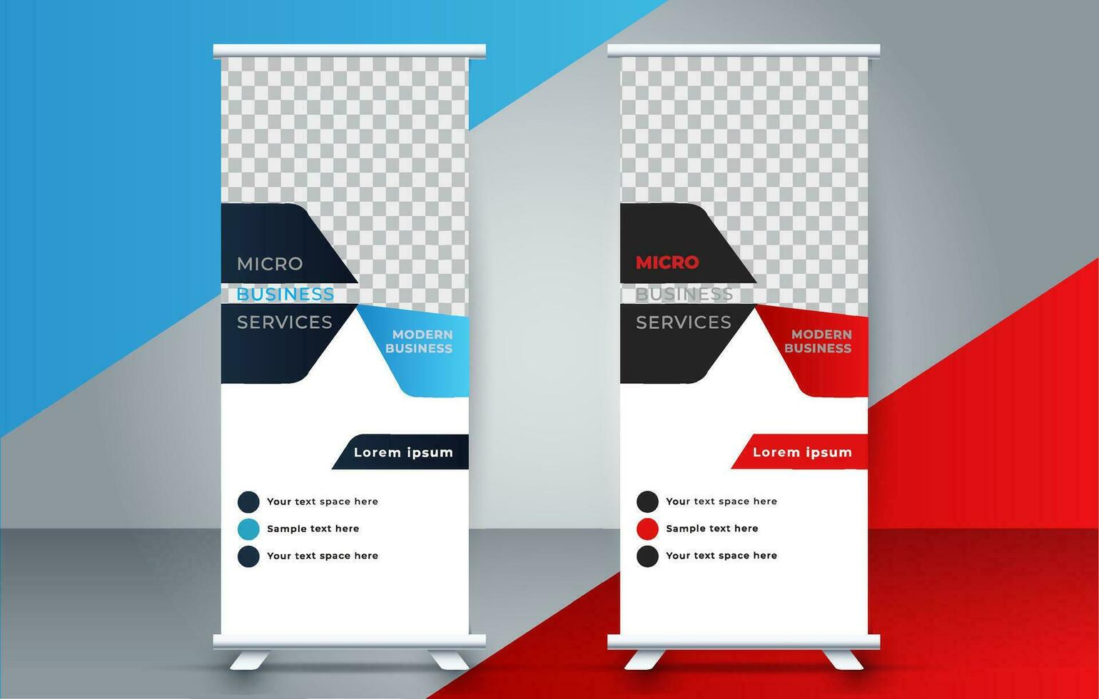 vector creatief rollen omhoog banners sjabloon