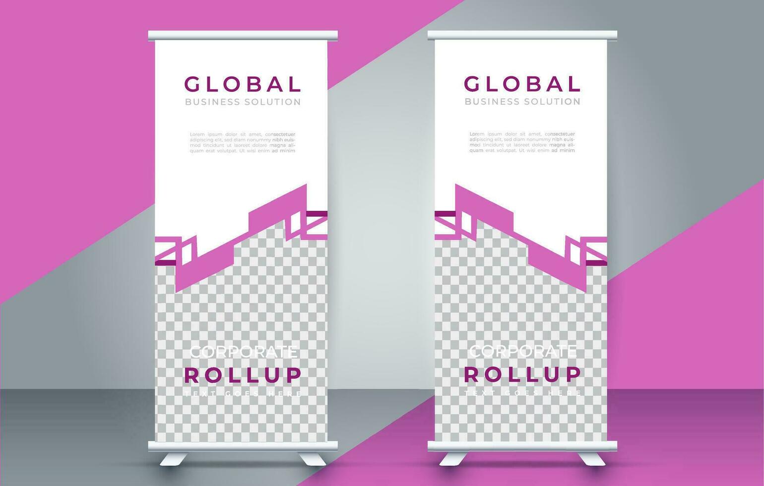 modern rollen omhoog banier ontwerp sjabloon. folder. Trekken omhoog. presentatie. brochure. poster. advertentie. afdrukken media vector