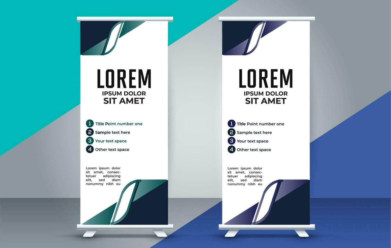 professioneel bedrijf rollen omhoog Scherm standee sjabloon ontwerp vector