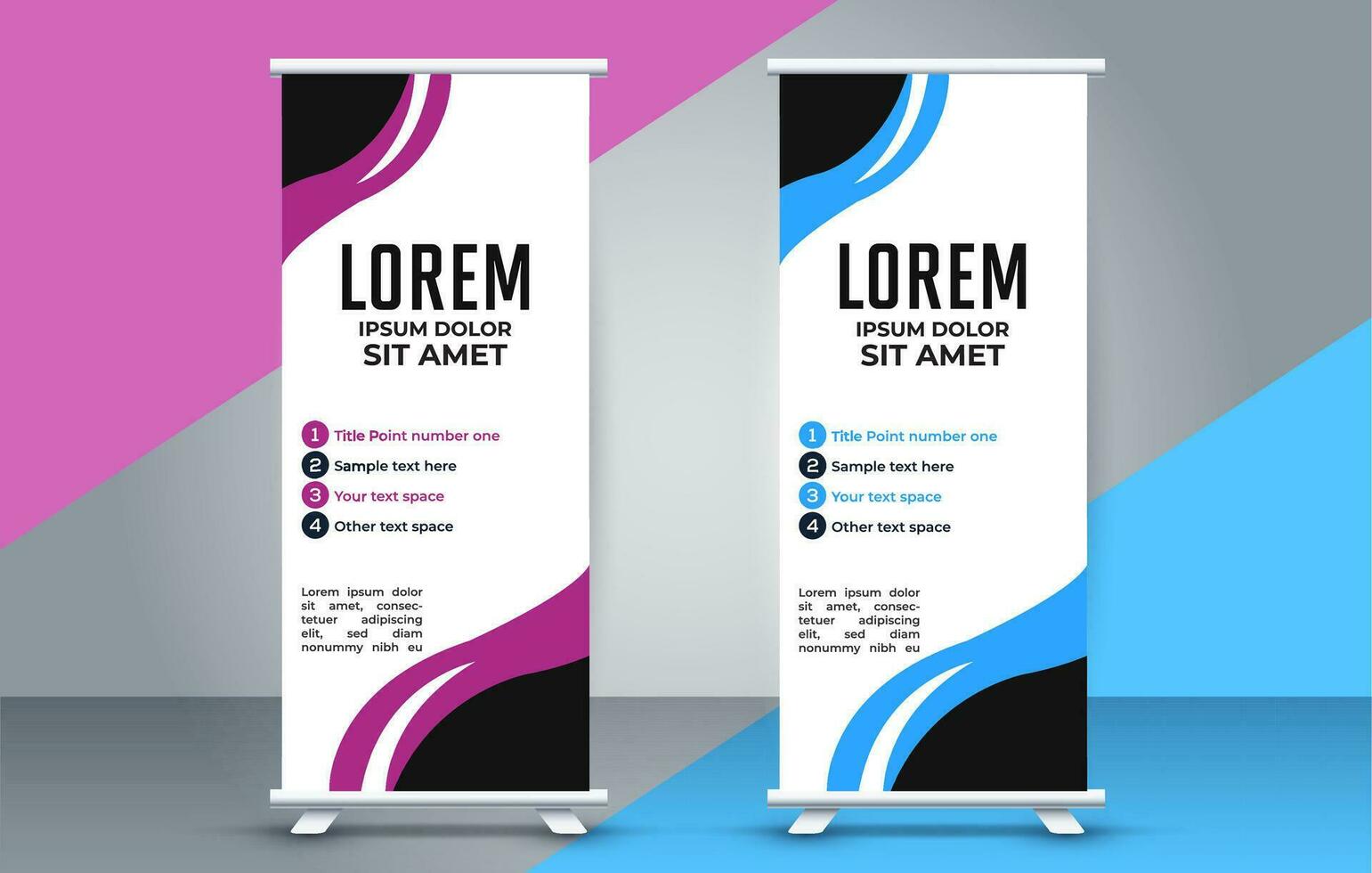 professioneel bedrijf rollen omhoog Scherm standee sjabloon ontwerp vector