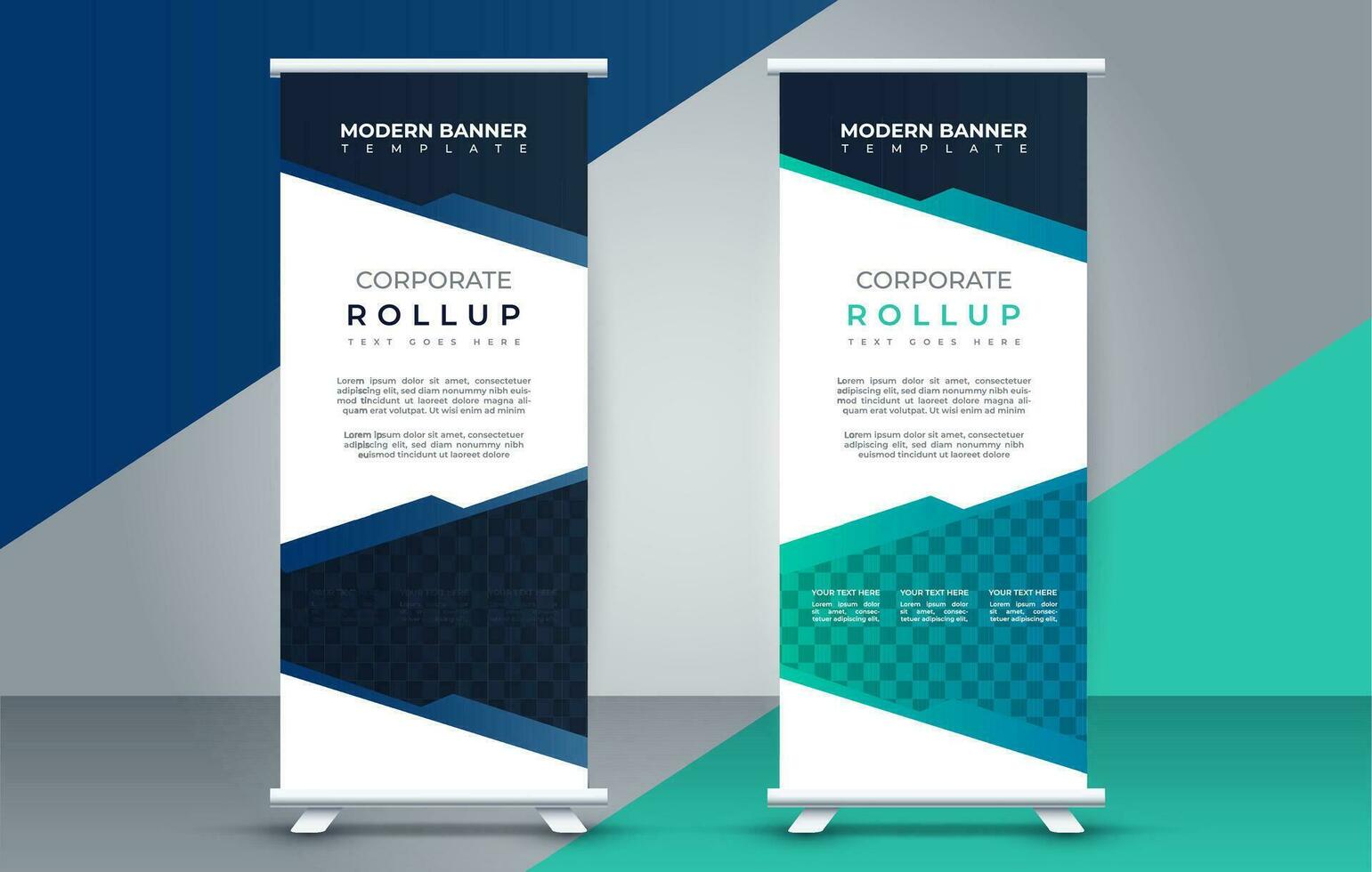 bedrijf rollen omhoog banier ontwerp Scherm standee voor presentatie doel vector