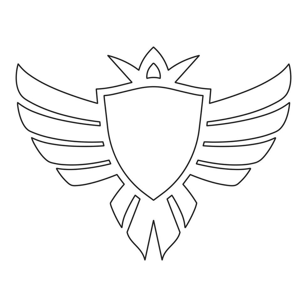 Vleugels icoon in gemakkelijk stijl schets vector