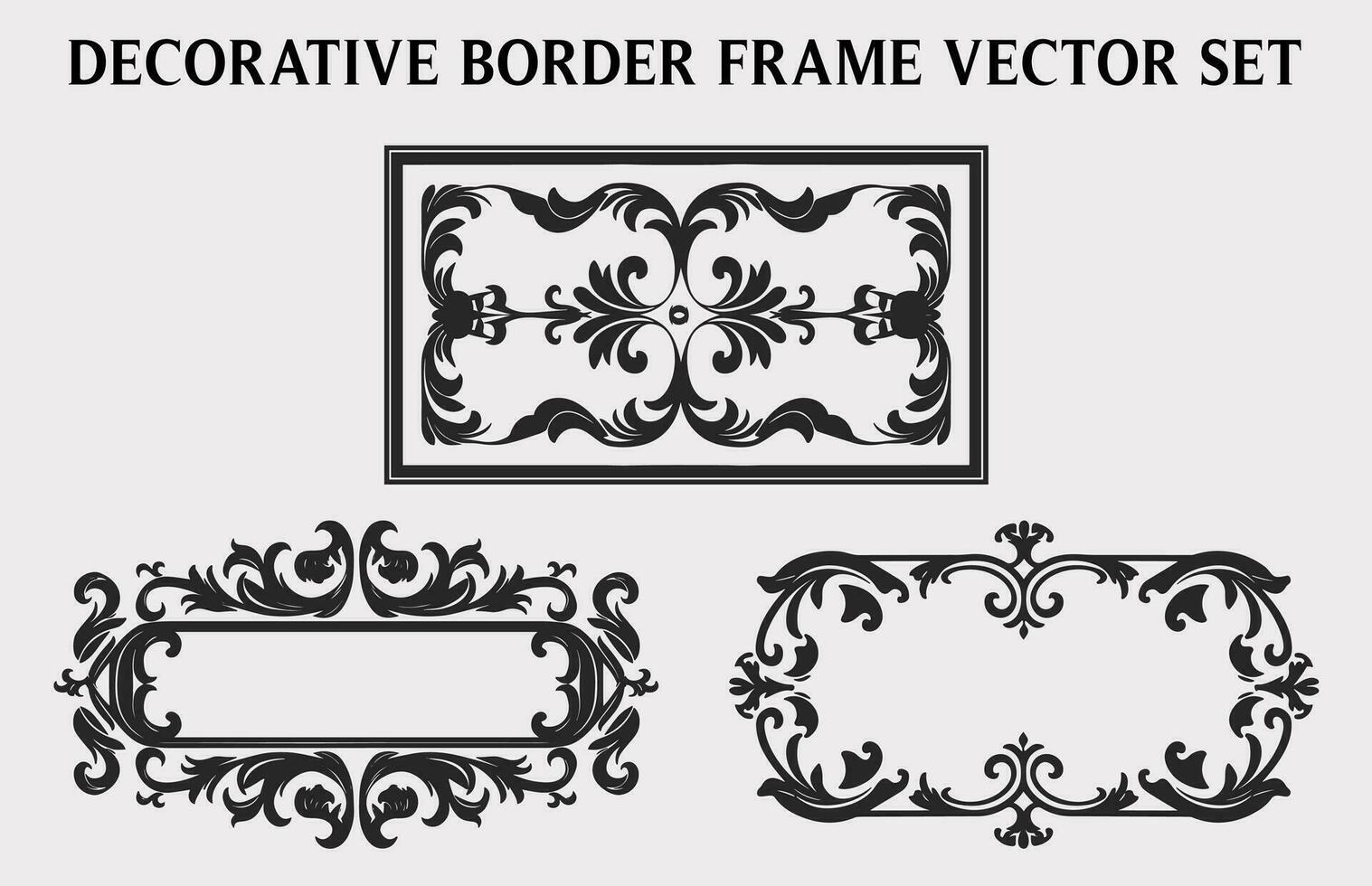 vrij wijnoogst decoratief sier- rechthoek kader vector set, retro vector sier- borders en filigraan bloemen ornamenten