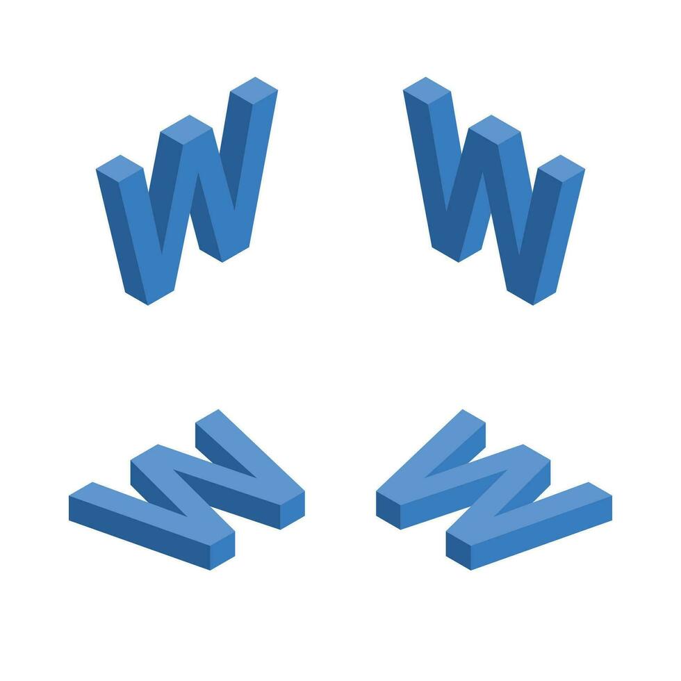 isometrische brief w. sjabloon voor creëren logo's. vector