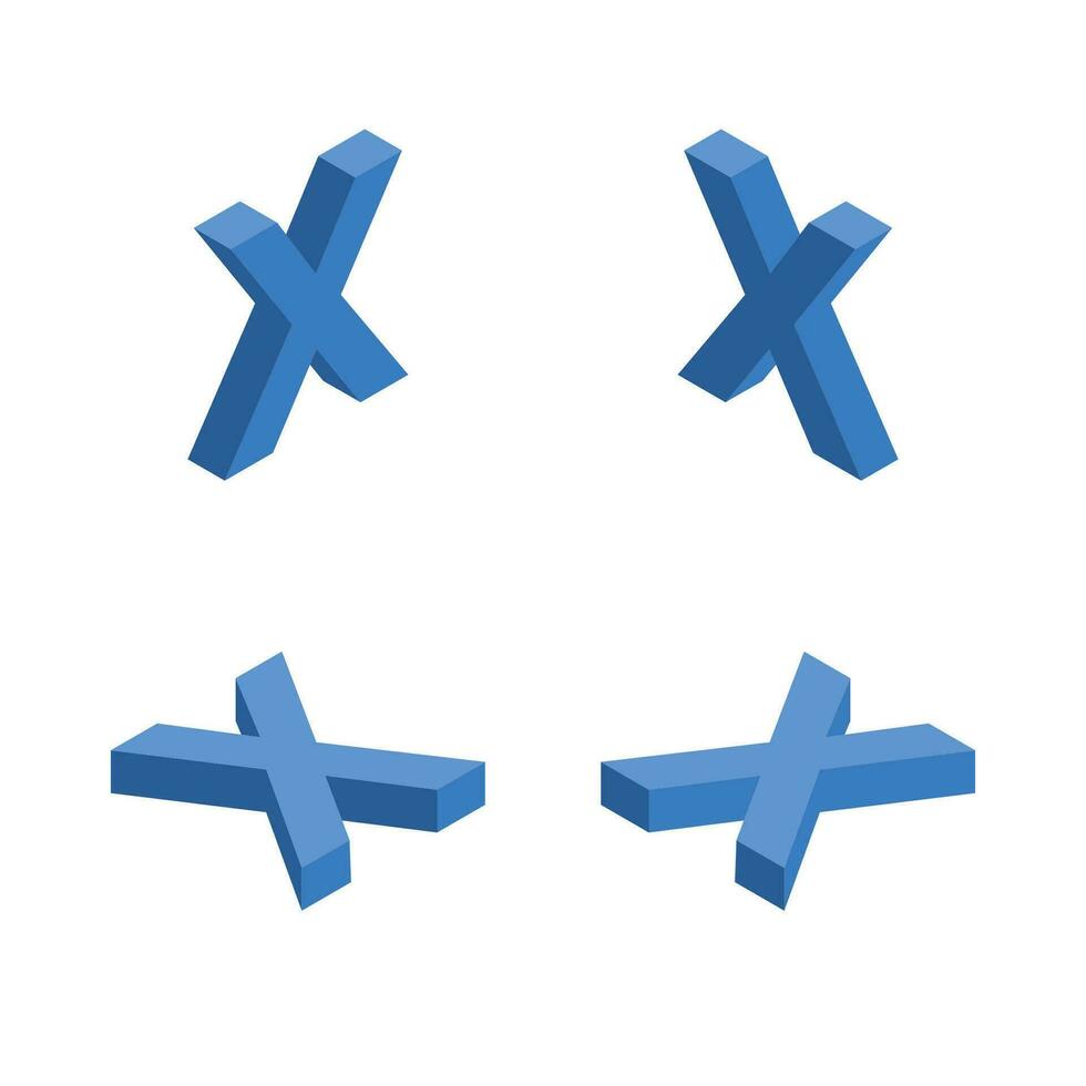 isometrische brief x. sjabloon voor creëren logo's. vector
