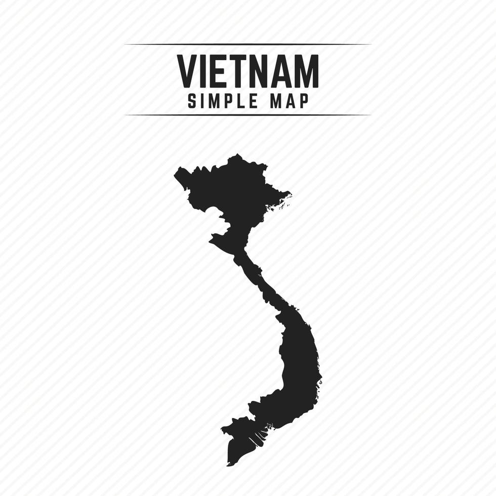 eenvoudige zwarte kaart van vietnam geïsoleerd op een witte achtergrond vector
