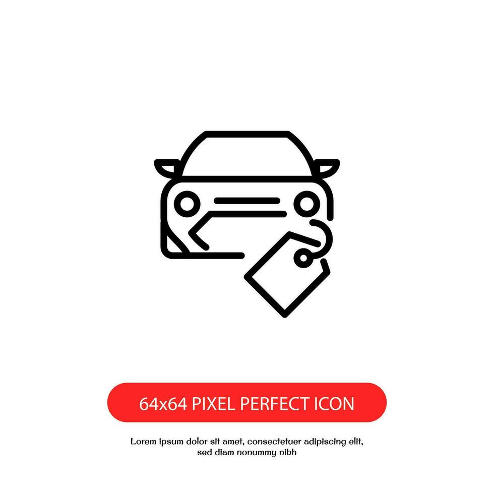 auto verkoop schets icoon pixel perfect voor website of mobiel app vector