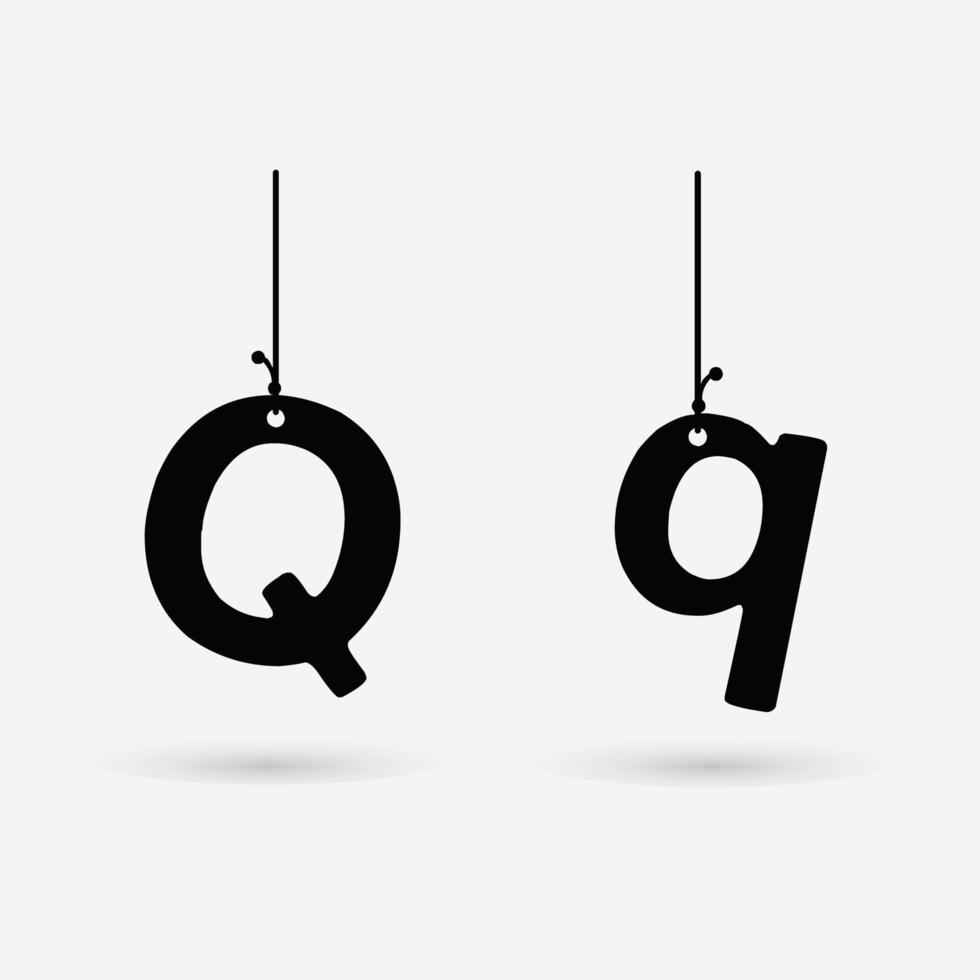 abstract hangend letter q-ontwerp vector