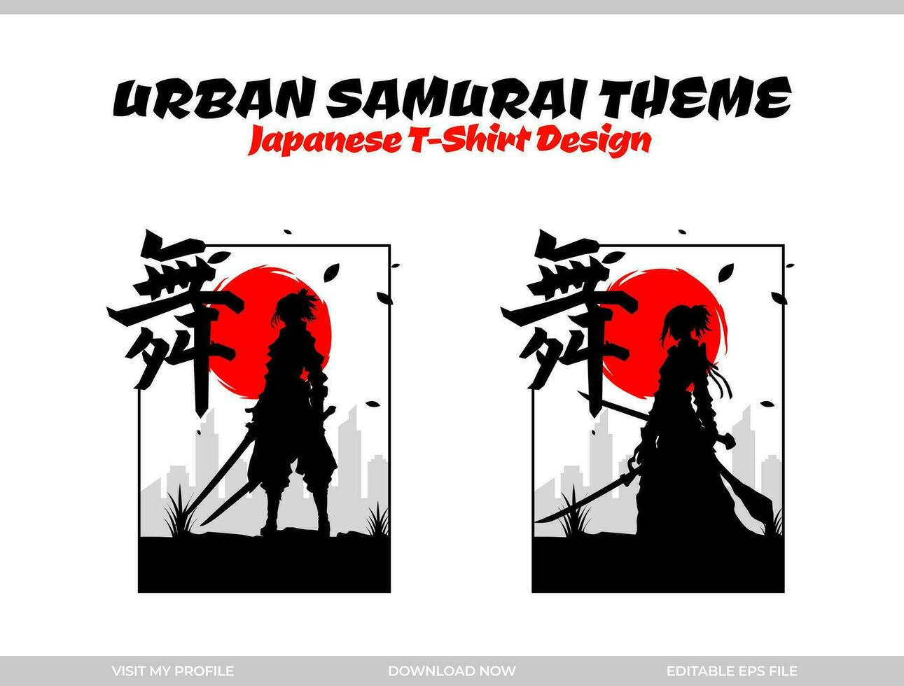 stedelijk vrouw samoerai. silhouet Japan samurai vector voor ontwerp t overhemd concept. silhouet samoerai. Japans t-shirt ontwerp. silhouet voor een Japans thema. samurai vector illustratie.