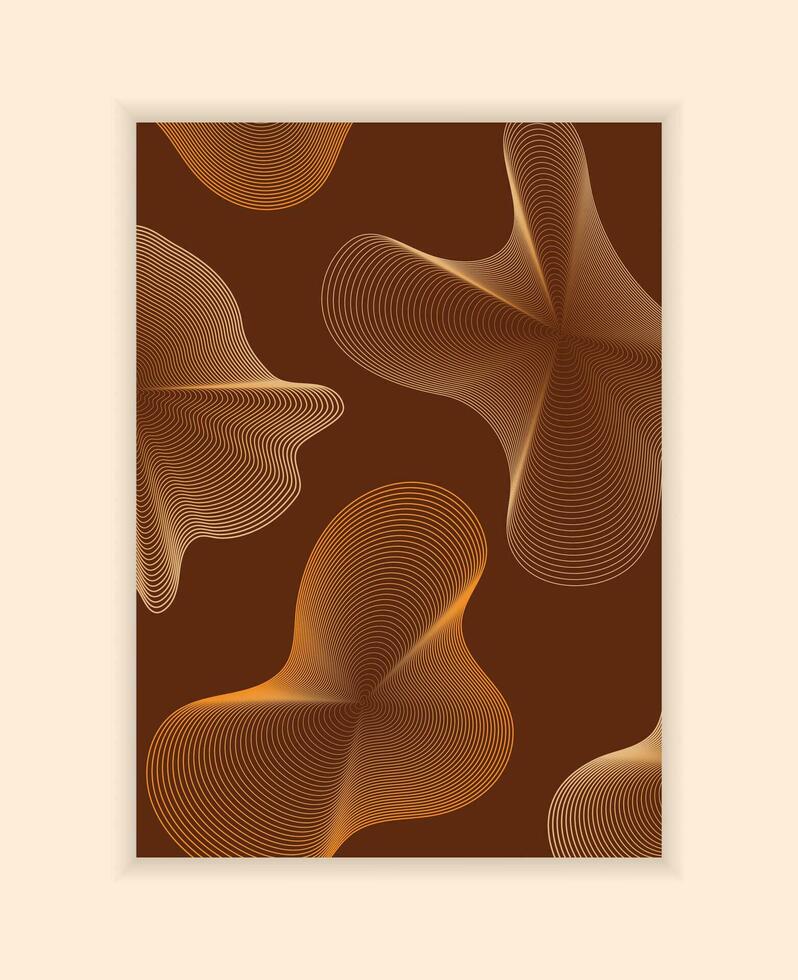 vector abstract bruin notitieboekje Hoes sjabloon met golven lijnen. bruin, beige kleuren illustratie.