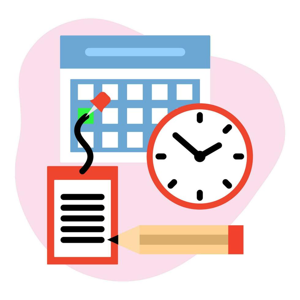illustratie van deadline datum Aan kalender vector
